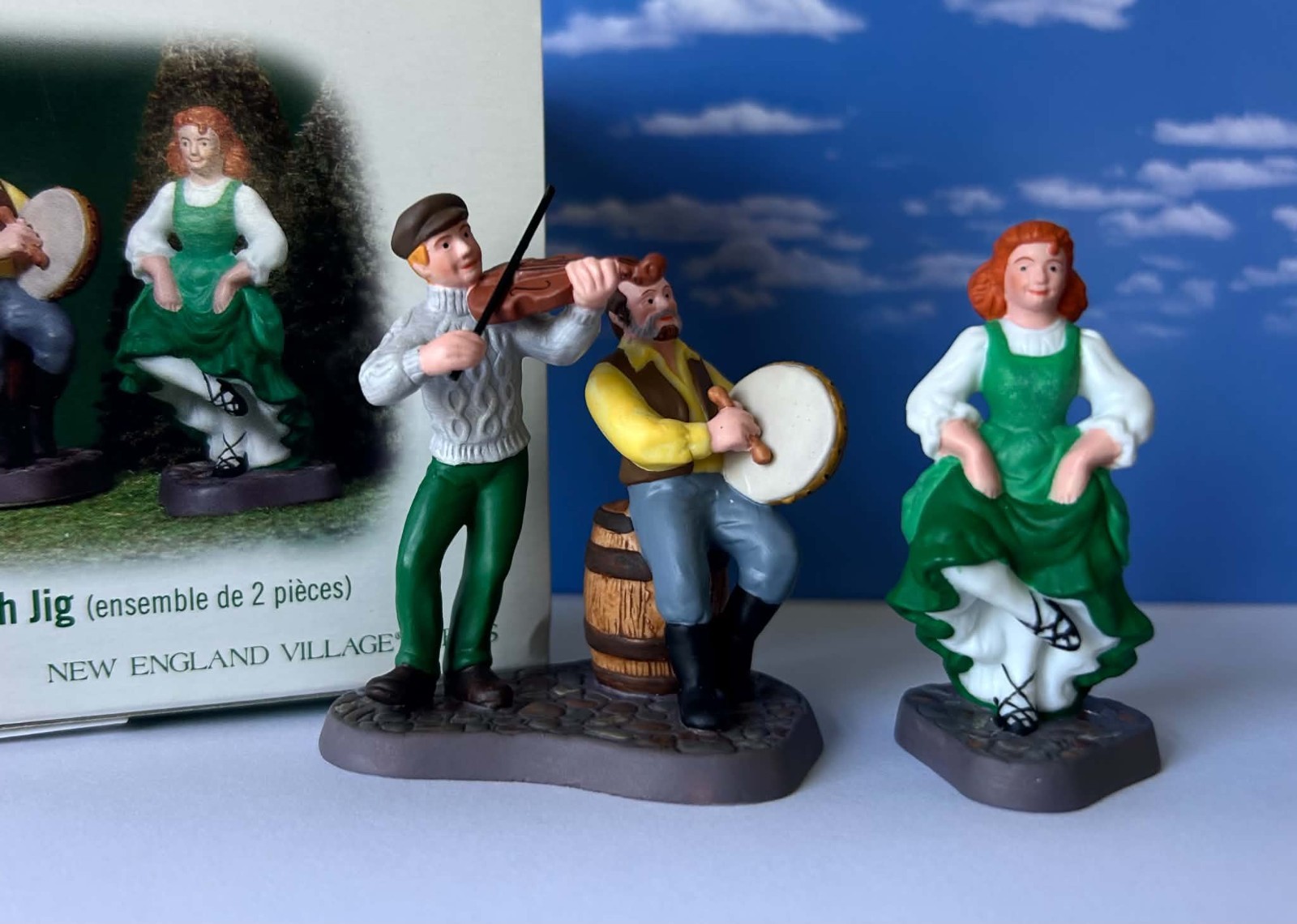 DEPT 56 DANCING AN IRISH JIG Set of 2 Irish Step Dancing, Fiddle, Banjo