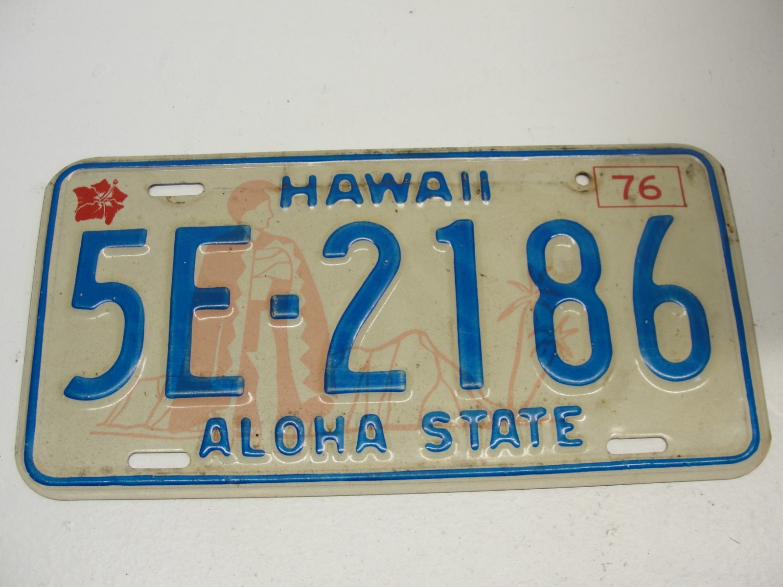1976 HAWAII ALOHA STATE LICENSE PLATE 5E-2186