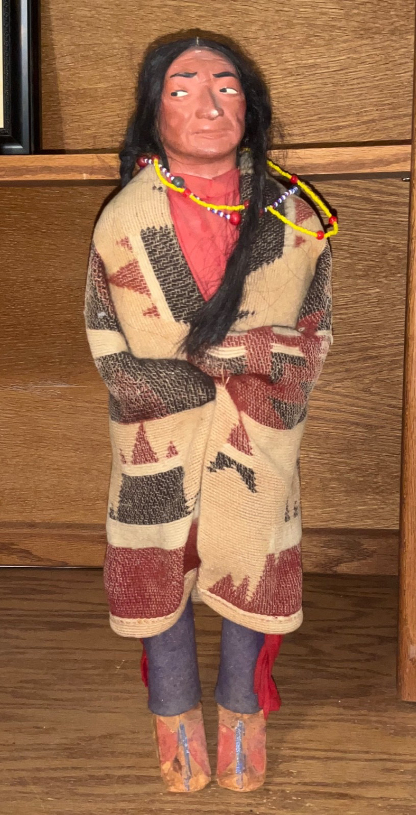Vintage Skookum Bully Good Native American Indian Warrior Chief Doll 18.5\