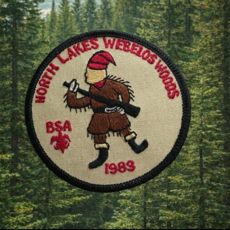 VTG Boy Scouts of America Patch North Lakes Minnesota Webelos Woods 1989 3 x 3