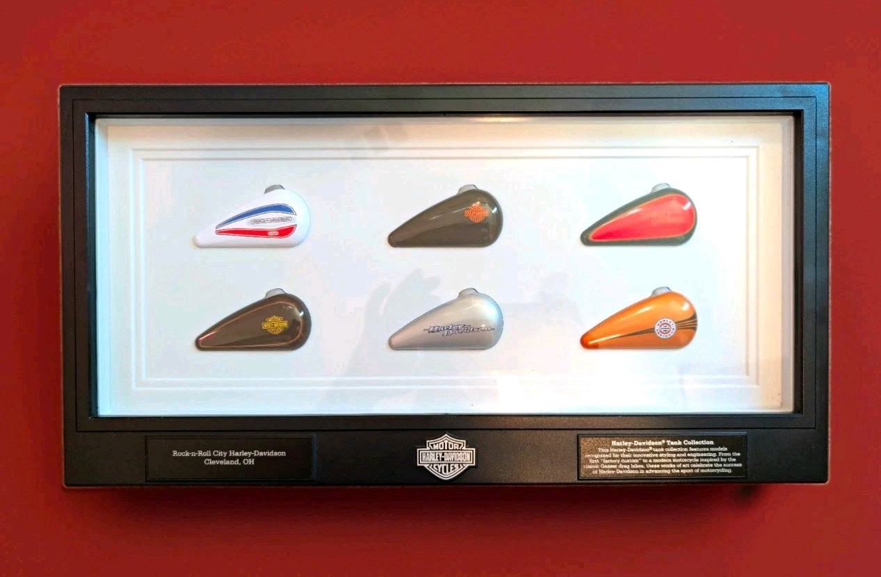 Harley-Davidson Tank Collection Framed Display, Rock-n-Roll City Cleveland OH