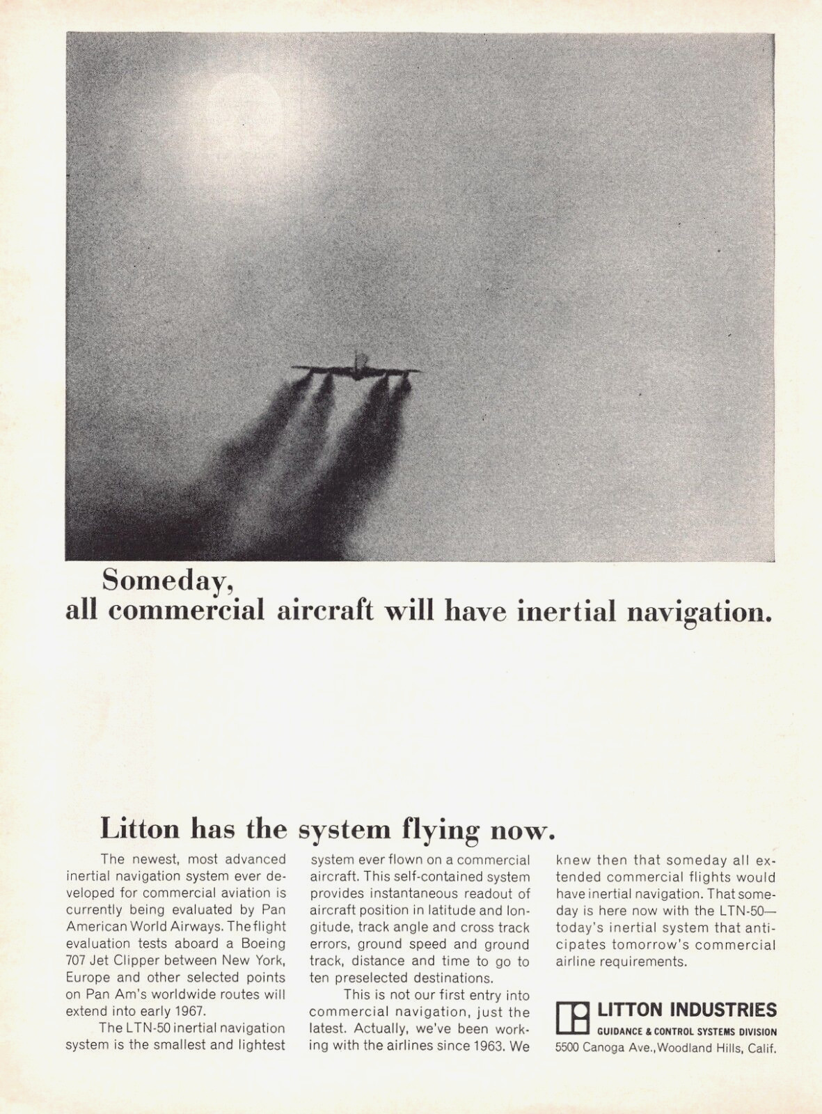 Litton Industries Guidance & Control Systems Div. Inertial Nav. Vtg Mag Print Ad