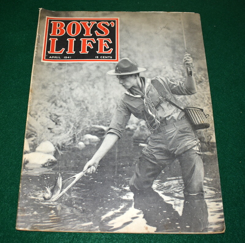 VINTAGE BOY SCOUT- 1941 BOYS' LIFE - APRIL