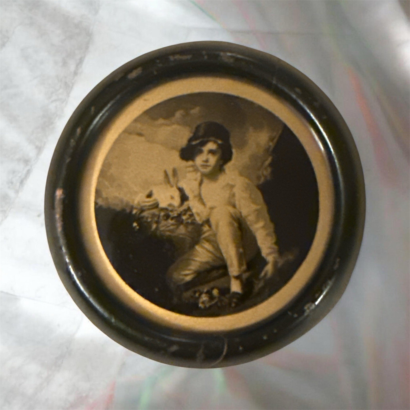 Vintage Sir Henry Raeburn’s Boy and Rabbit Mini Photo Made in Germany