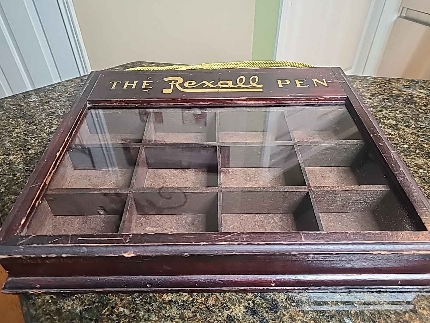 Vintage REXALL General Store Fountain Pen Wooden Display Case \