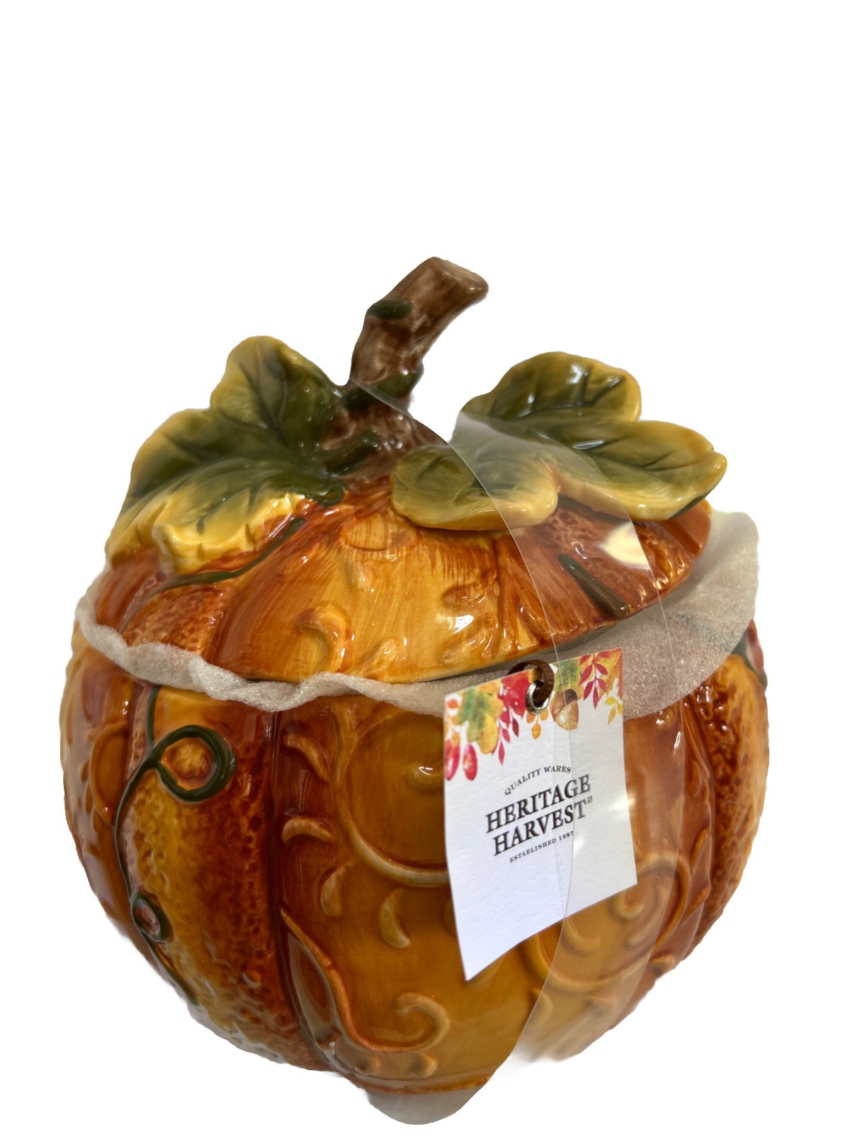 Heritage Harvest Ceramic Pumpkin W/ Lid : Thanksgiving Collection Heritage Harvest Ceramic Pumpkin W/ Lid : Thanksgiving Collection