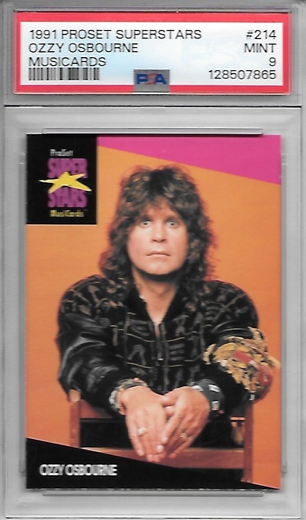 1991 ProSet Musicards Ozzy Osbourne #214 PSA 9 Black Sabbath * HOF * Superstars