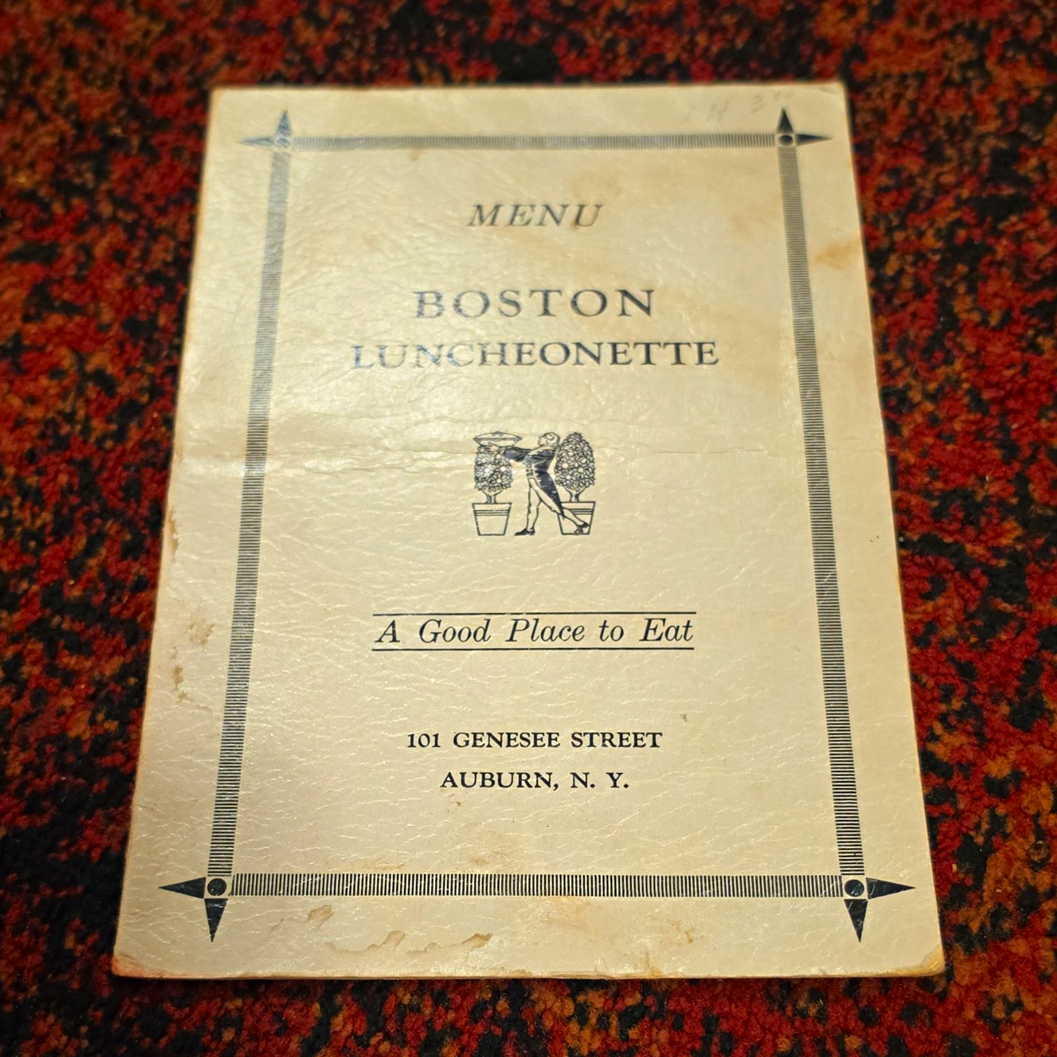 Vintage Boston Luncheonette Menu \