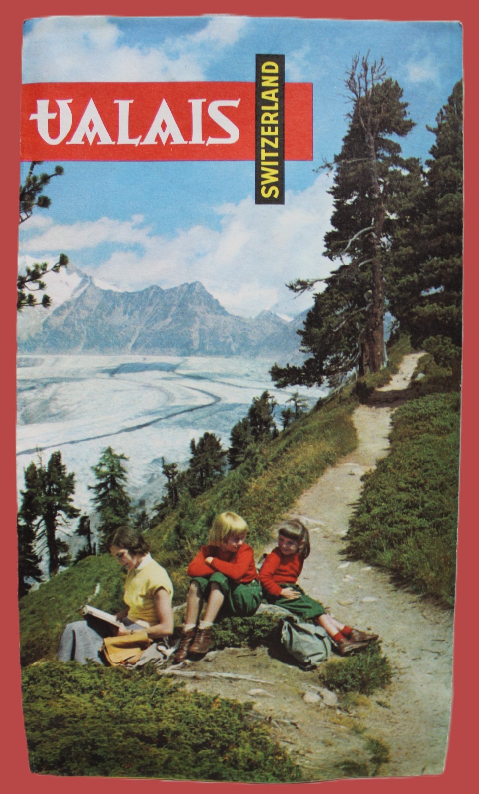 VALAIS CANTON SWITZERLAND TOURISM BROCHURE GUIDE TOURIST MAP 1955 VINTAGE