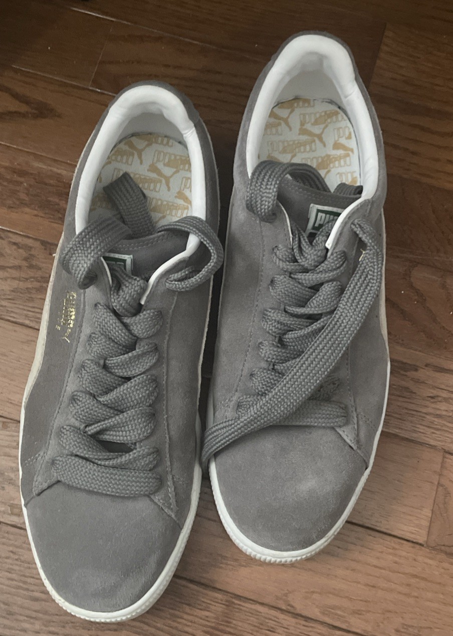 Puma Classic+ Casual Lace Up Suede Leather Sneaker Shoes Men's Gray 10.5