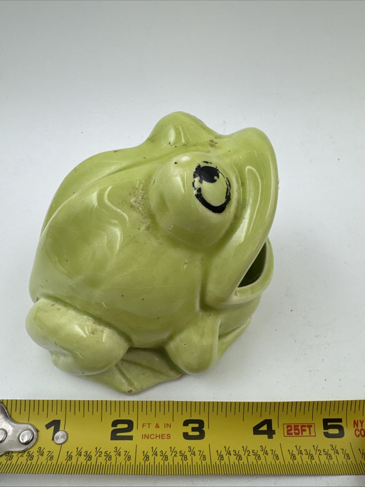 Vintage Green Ceramic Frog Sponge Holder Dish Kitchen Sink Decor Retro Hippie A2