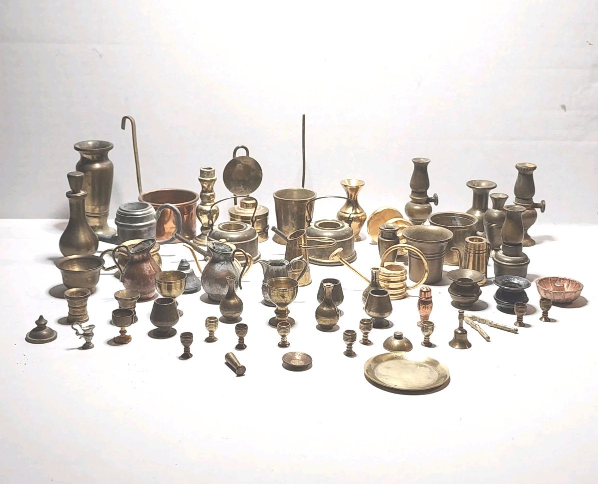 VTG Miniature Brass, Copper, & Metal Collectibles Lot 62 Pieces Various Scales VTG Miniature Brass, Copper, & Metal Collectibles Lot 62 Pieces Various Scales
