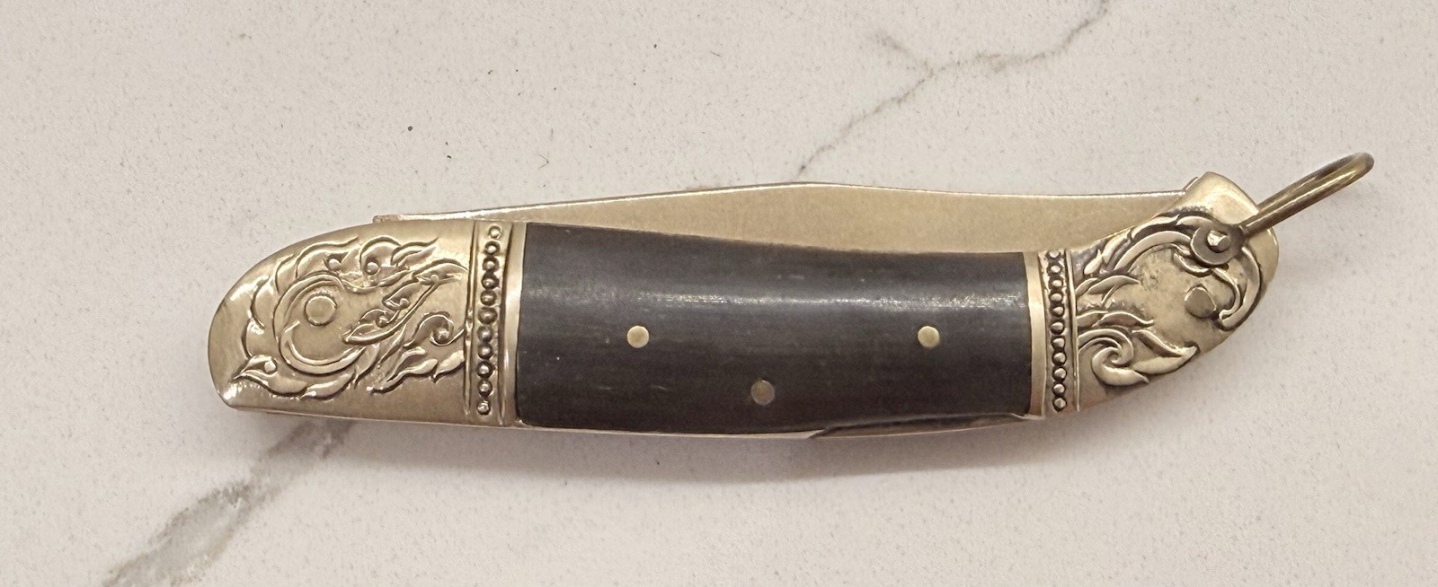 Vintage Thai Rosewood & Brass Pocketknife
