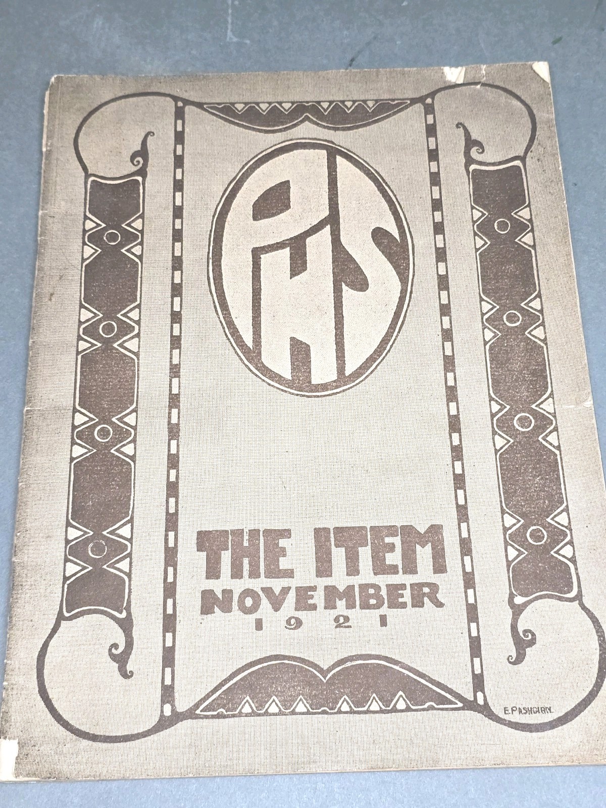 THE ITEM November 1921 Pasadena High School