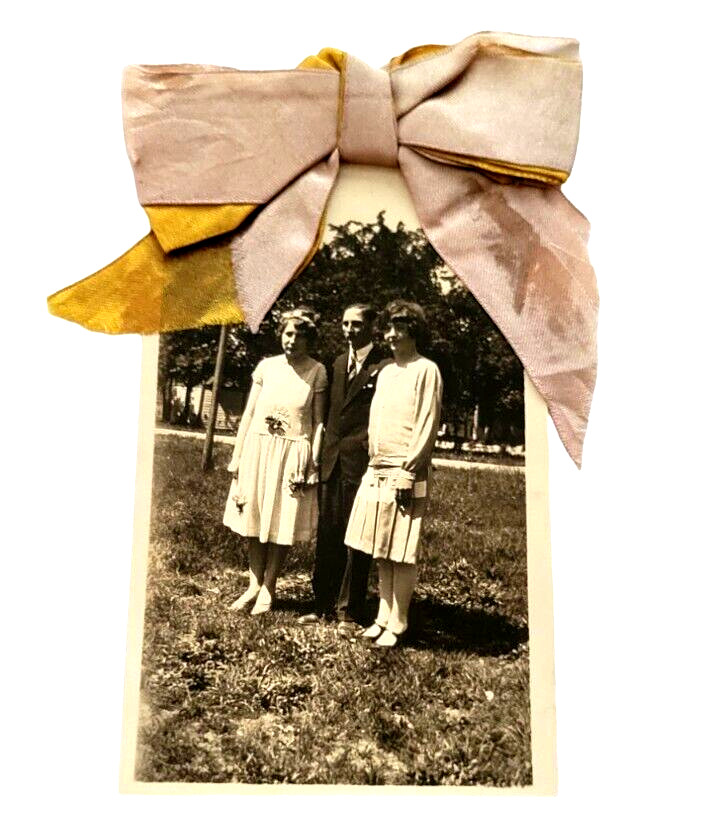 c1920s Wedding Party Wrapped in a Bow Women Pleated Dresses Photo c1920s Wedding Party Wrapped in a Bow Women Pleated Dresses Photo