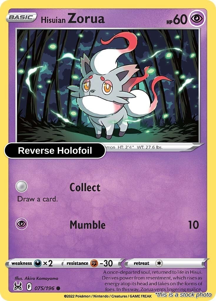 Hisuian Zorua : SWSH11 Reverse Holofoil - 075/196 Near Mint
