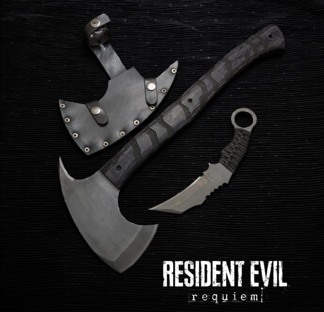 Custom Resident RE9 Evil Requiem HUNK Commander Axe & Leons Combat Knife Replica