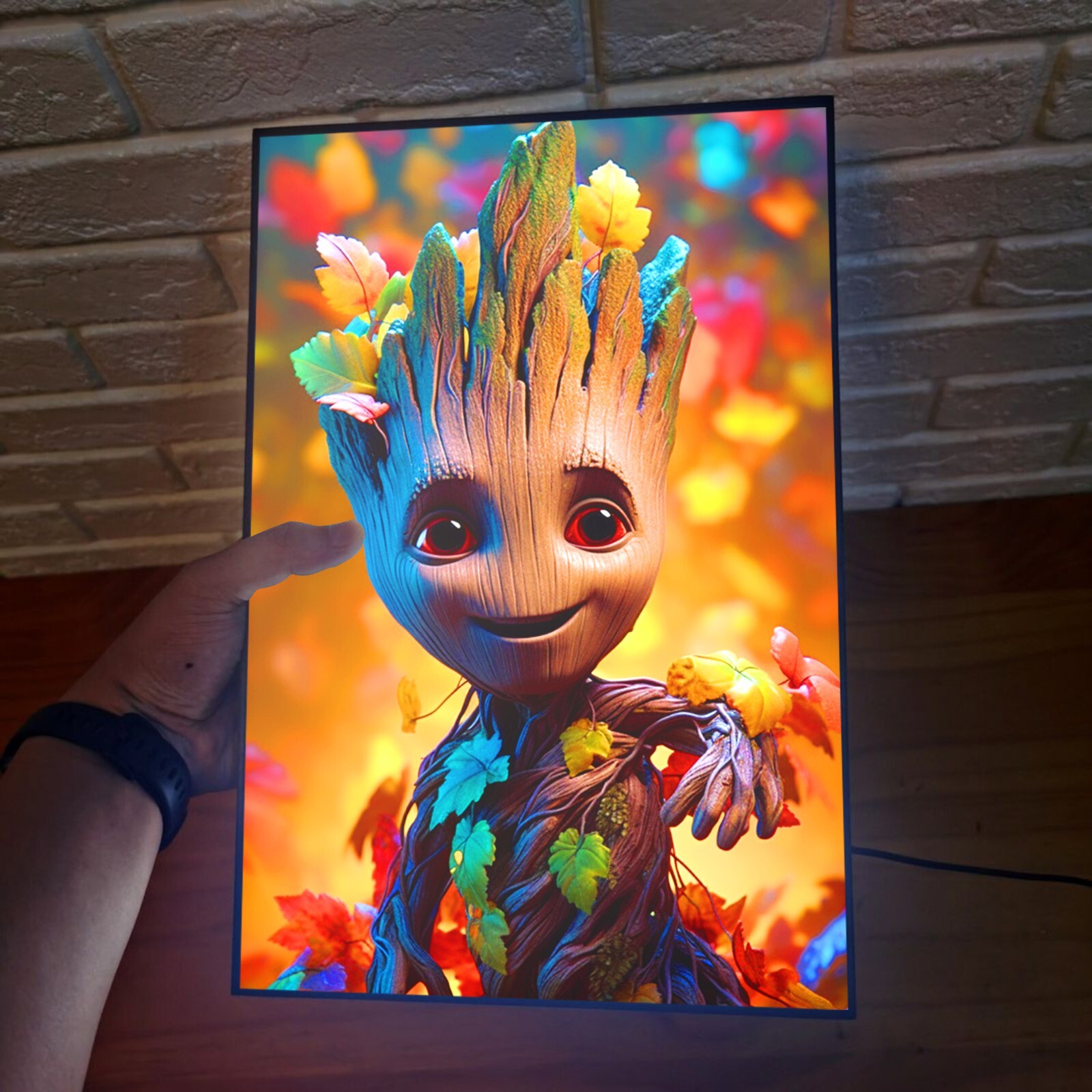 Custom Baby Groot Illuminated Canvas - Bring Magic to Your Space with Colorful-