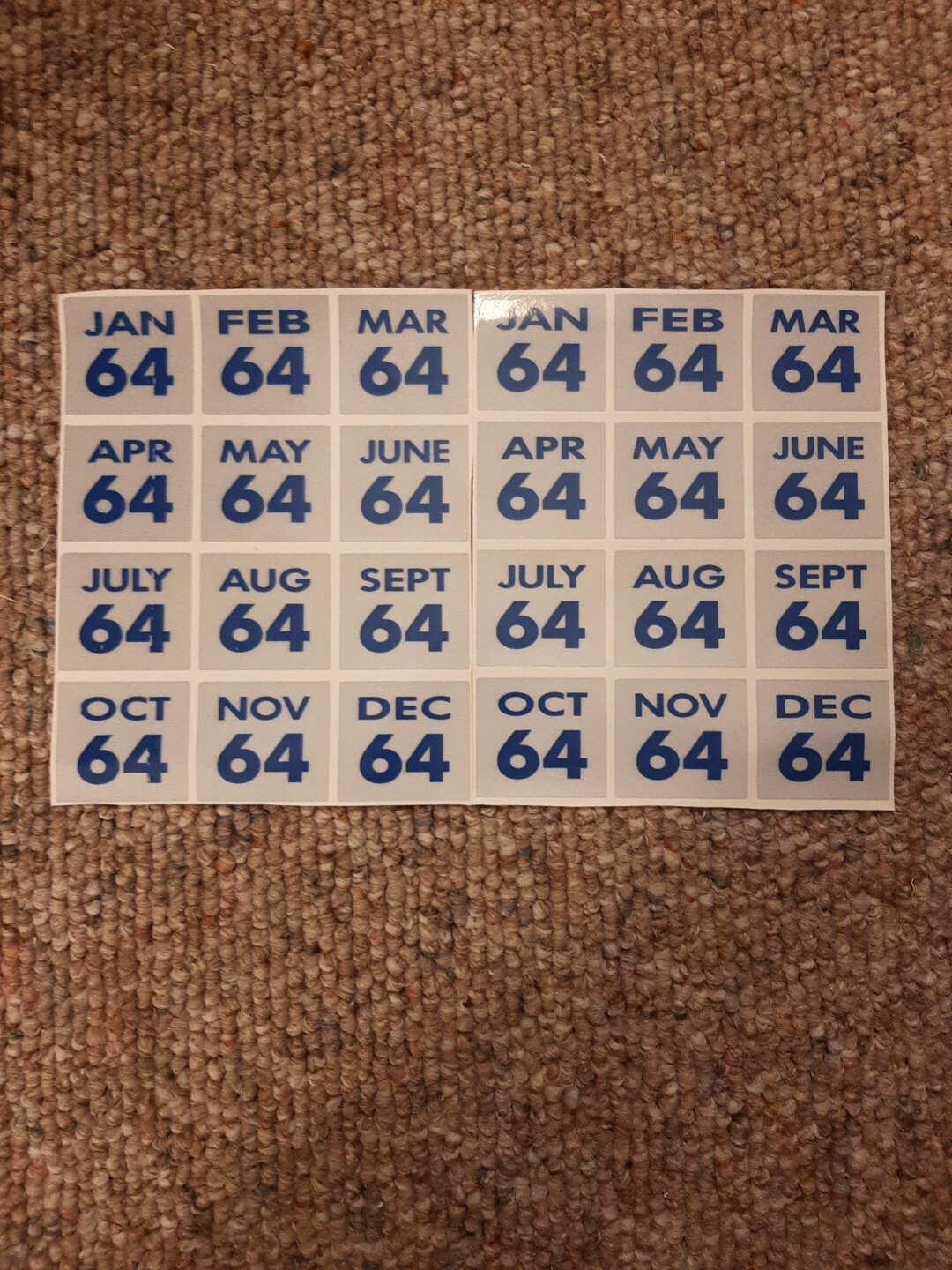 2, 1964 Connecticut License Plates.  YOM Expiration Stickers.