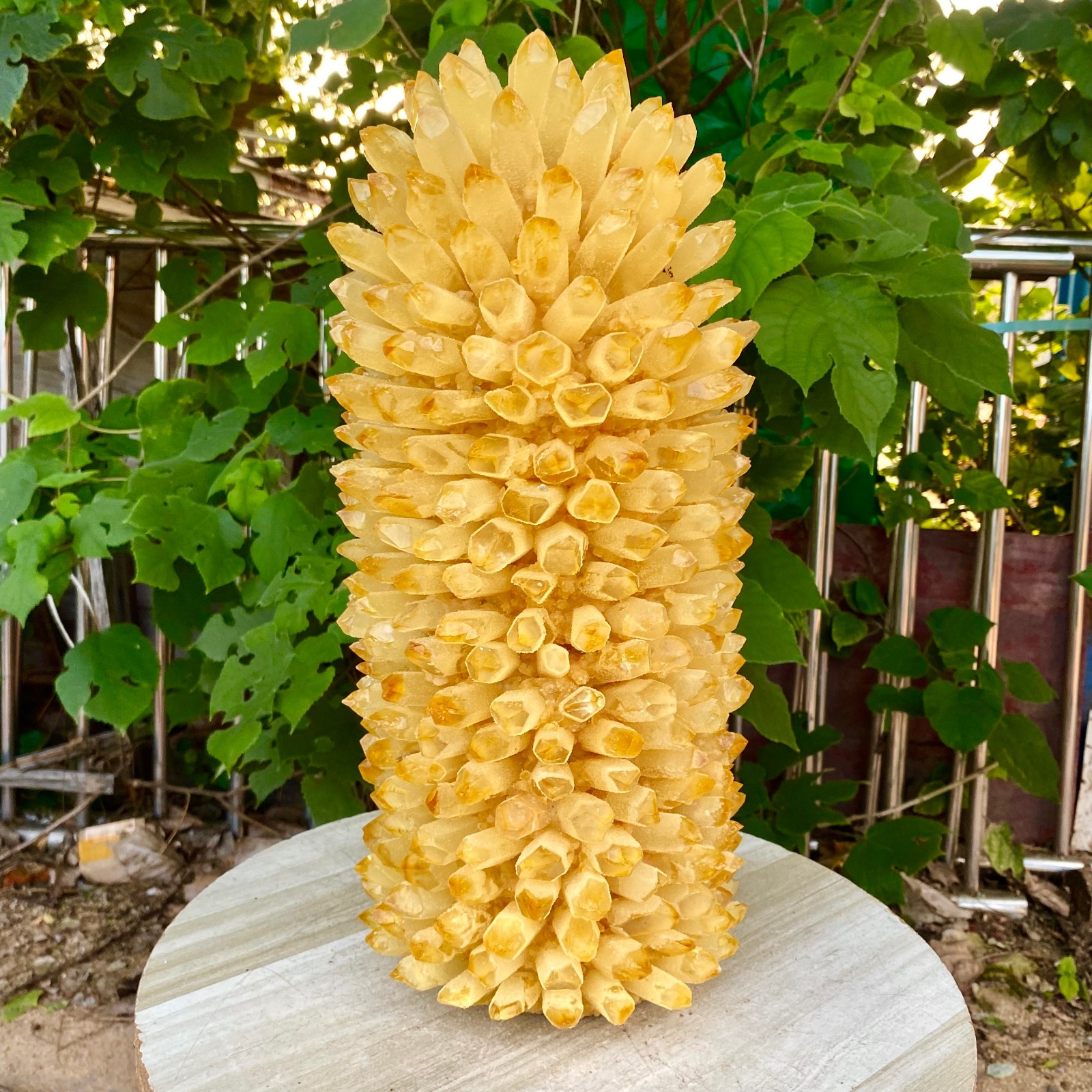 34.81LB New find yellow phantom crystal quartz  cluster mineral specimen healing