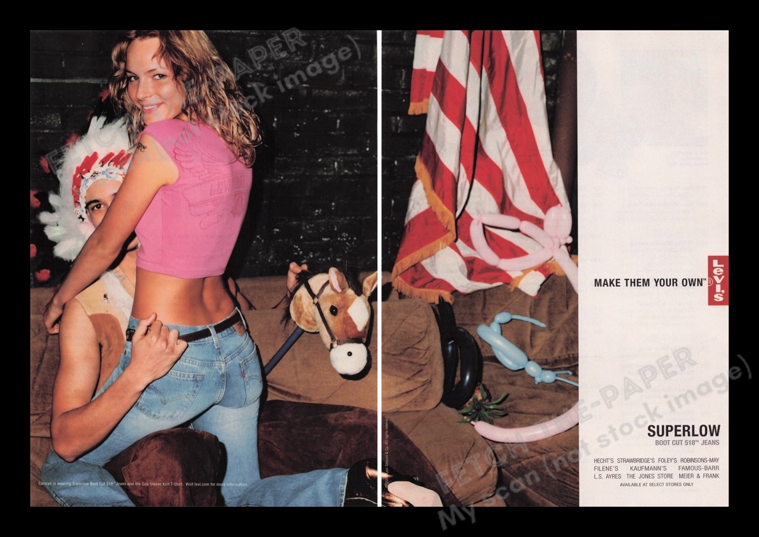 Levi\'s 2000s Print Advertisement Ad (2 pages) 2001 Super Low Cute Couple