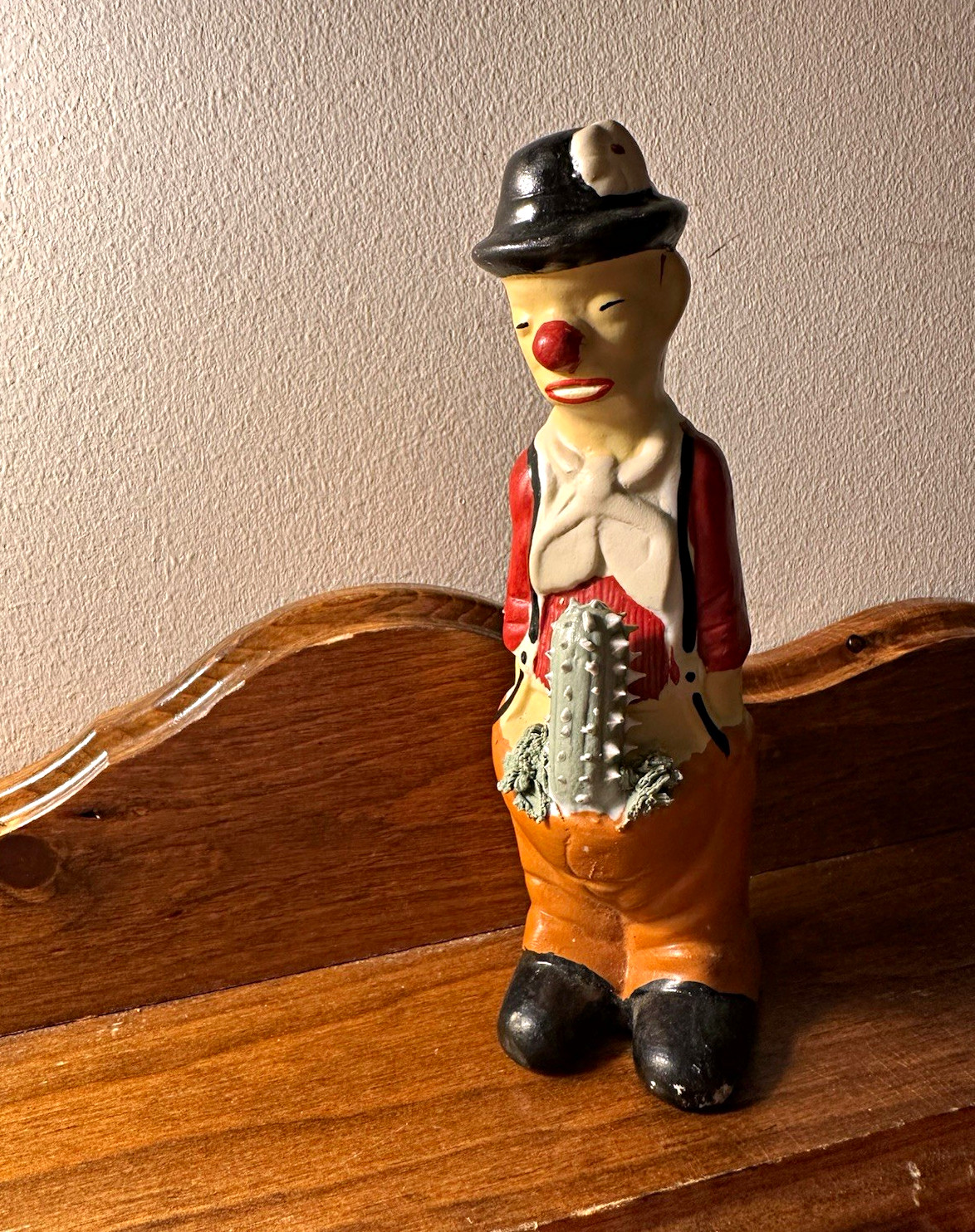 Vintage Ceramic Belly Clown Planter Naughty Funny Kitsch 1970s Retro