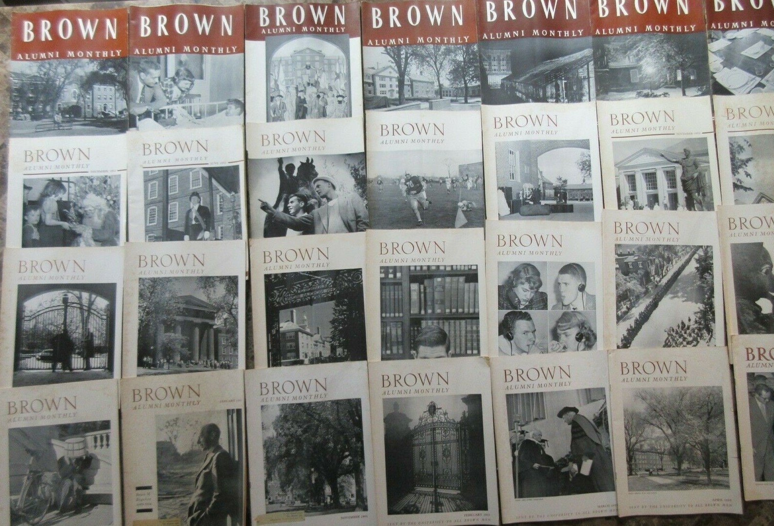 Lot of (28) 1950 - 1956 Brown University RI Alumni Magazines ( HTF / Read )