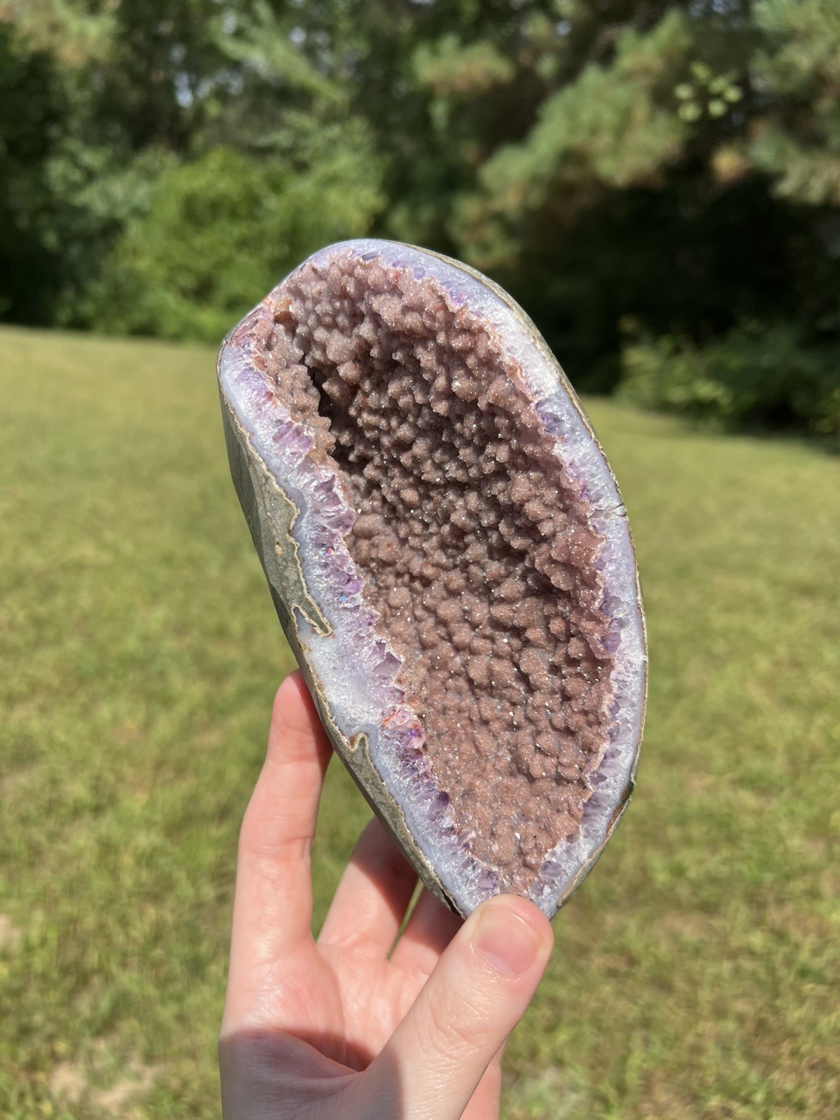 Large Pink Sugar Amethyst Geode