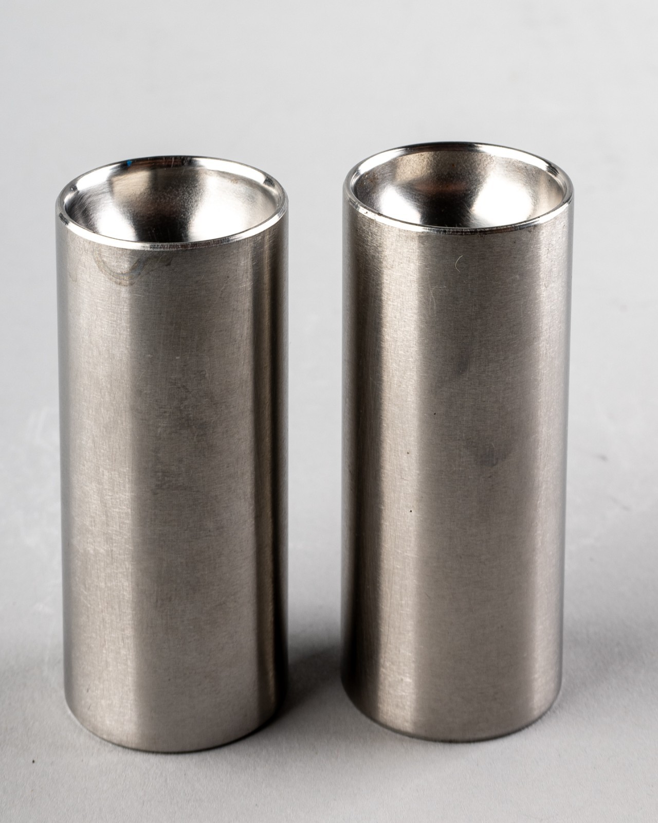 Vintage Stelton Denmark Arne Jacobsen Cylinda Line Salt Pepper Shaker Set Steel