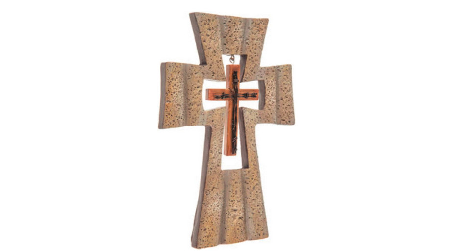 Religious Cross - Express Your Love For Him - Heavy Stone Texture Wall Cross NEW