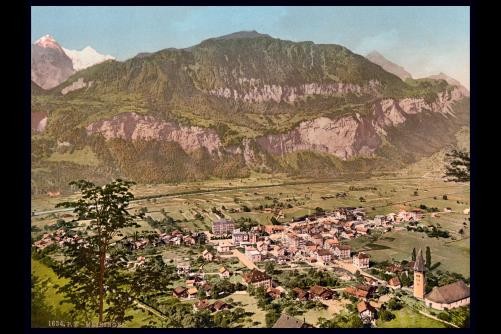 Meiringen Bernese Oberland Switzerland 1890s Bird�s-Eye View Photochrom