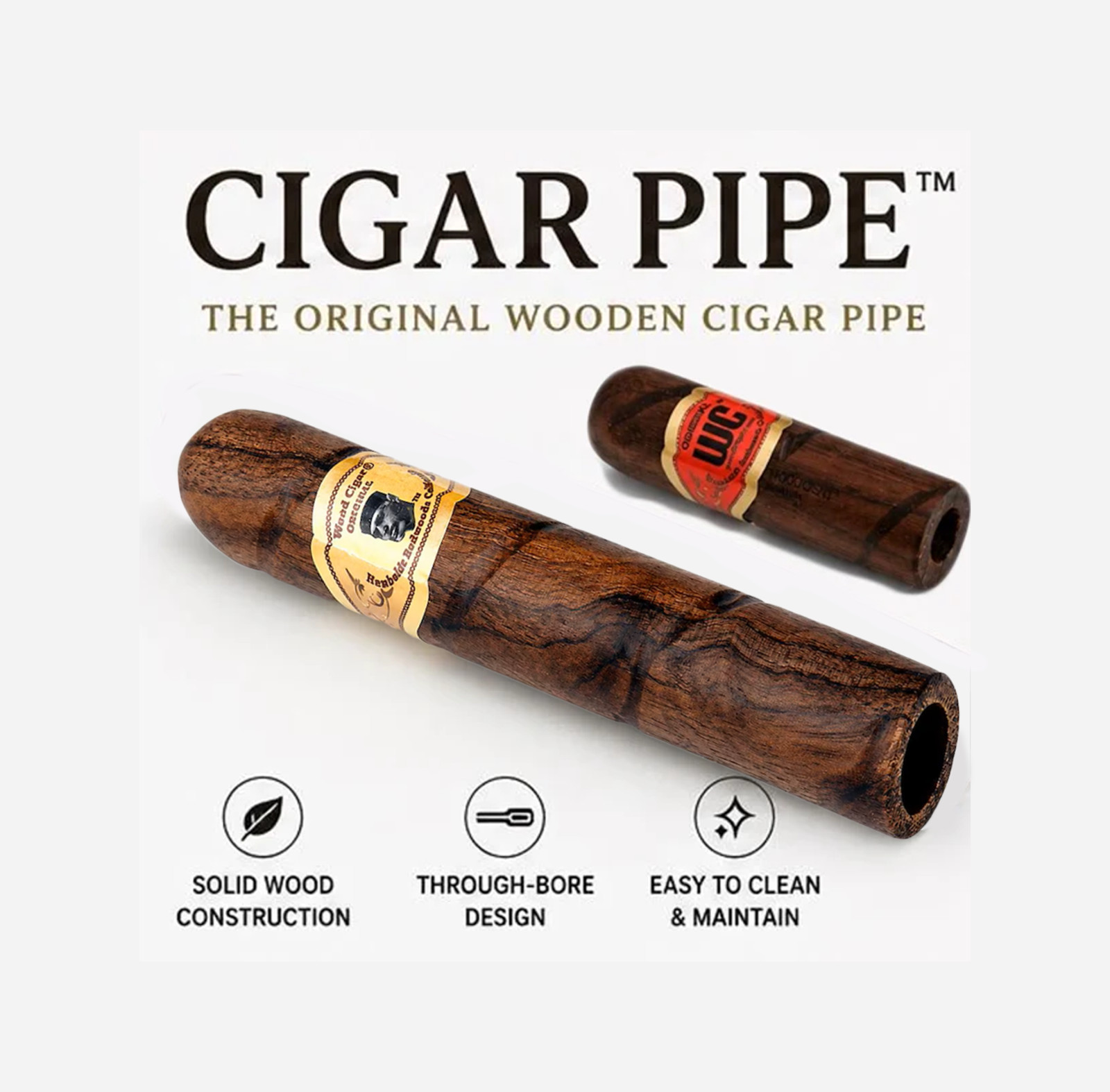 3inch & 5inch Wood Smoking Pipe Tobacco Cigarettes Cigar Pipes Enchase Gift