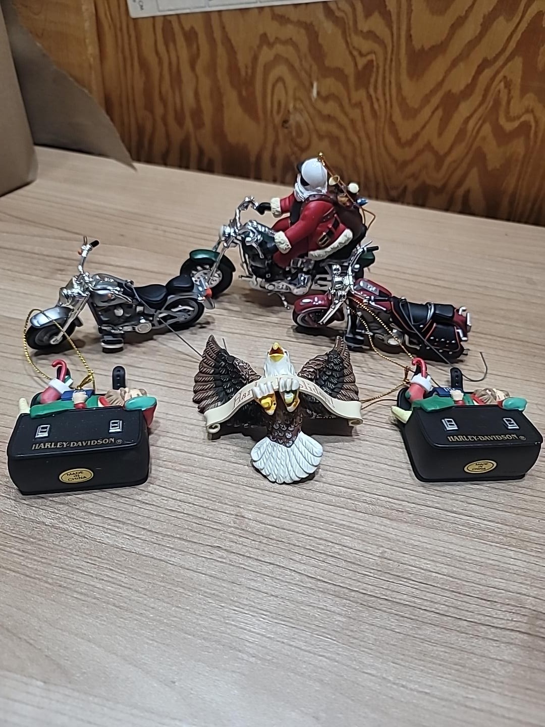 Lot 6 Harley-Davidson Christmas Ornaments Santa Motorcycle Eagle Bike