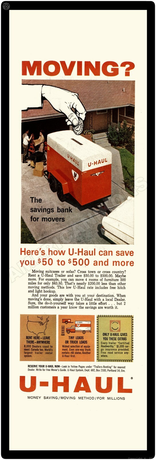 U-Haul Rental Trailers Metal Sign, 12\