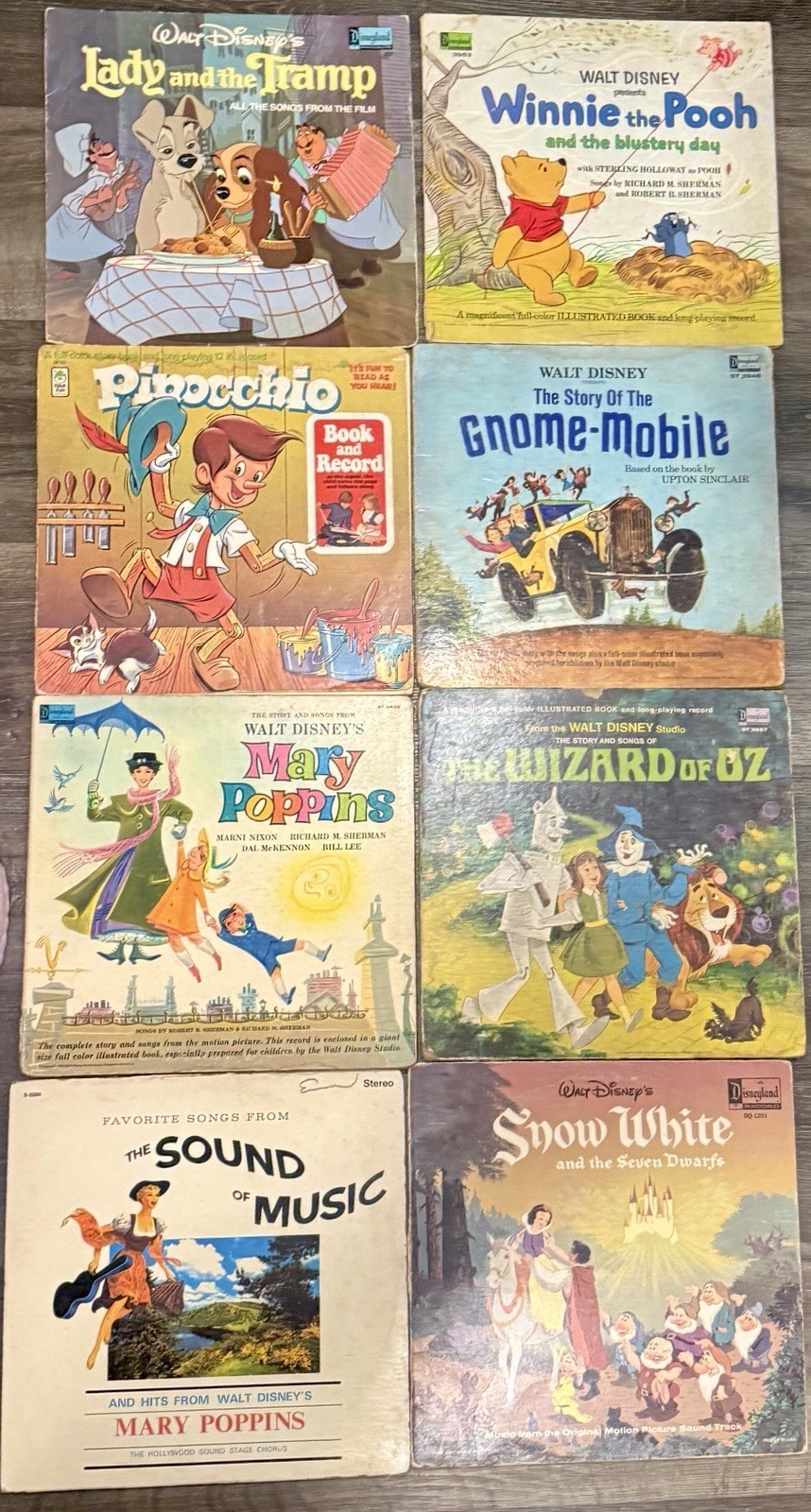 Lot of 8 Vintage Disney & Classic Vinyl Storybooks Records Sound of Music Read Lot of 8 Vintage Disney & Classic Vinyl Storybooks Records Sound of Music Read