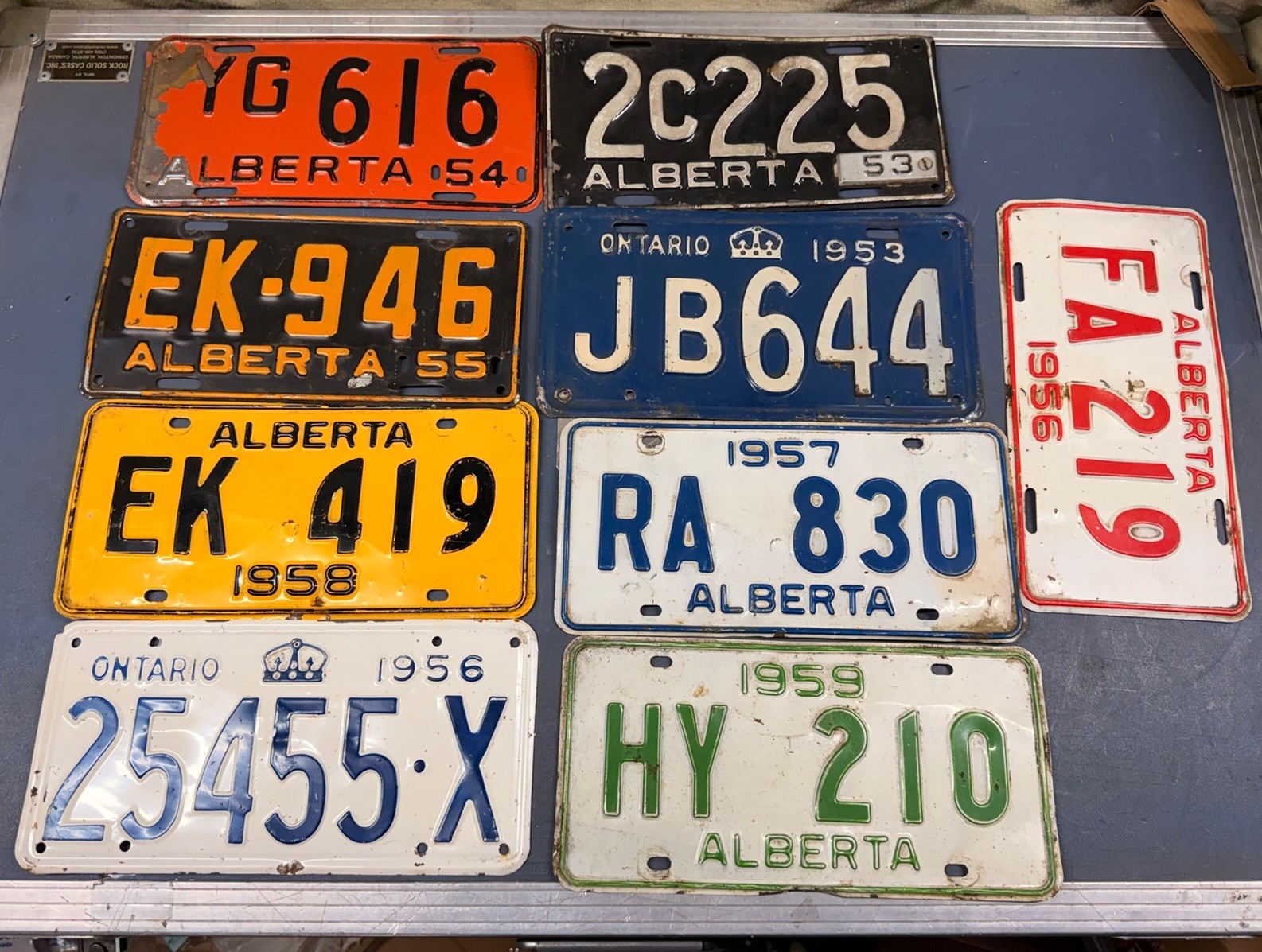 1950s Vintage Licence Plate Bundle Alberta For Classic Cars Or Retro Decoration