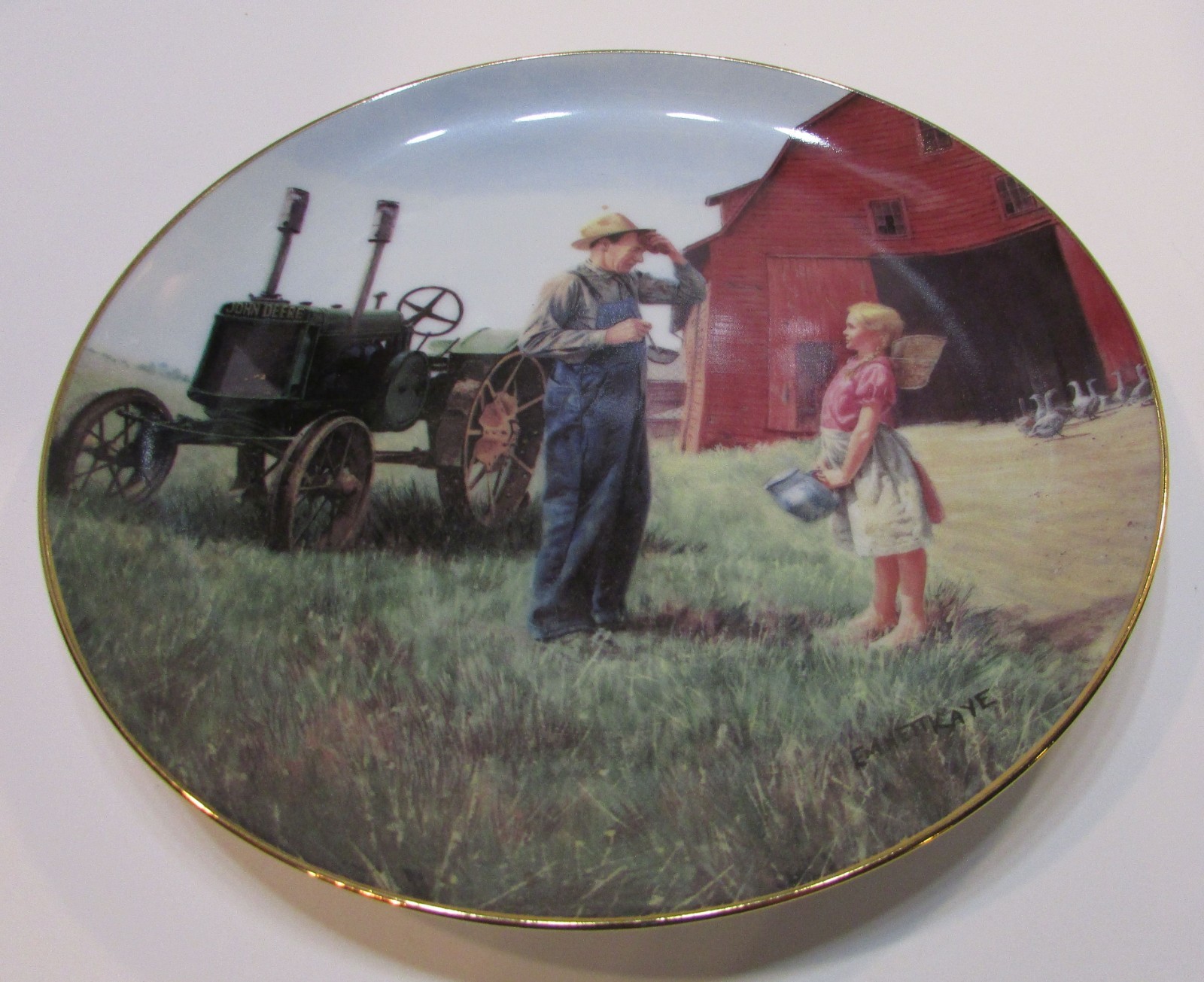 1990 Daddy's Little Helper Emmett Kaye Art Farming Heartland Danbury Plate H7469