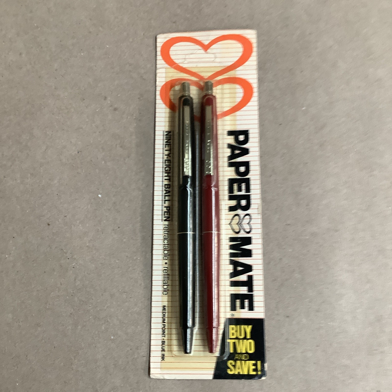 Paper Mate Ninety Eight Retractable Ballpoint Pens 2-Pack Black & Red