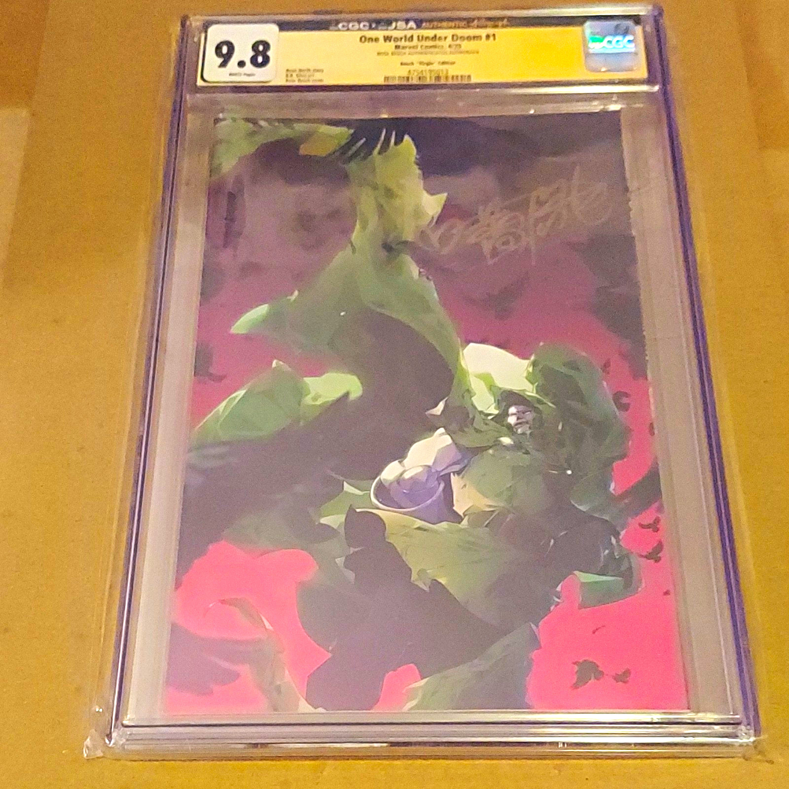 One World Under Doom #1 CGC 9.8 Rose Besch Signed Virgin 1:100 Ratio VariantRARE