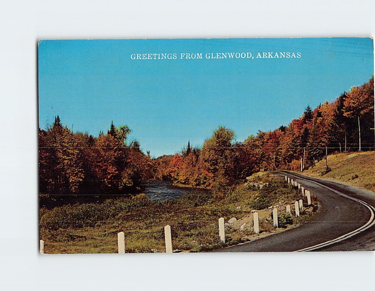 Postcard Autumn Scenery Greetings from Glenwood Arkansas USA