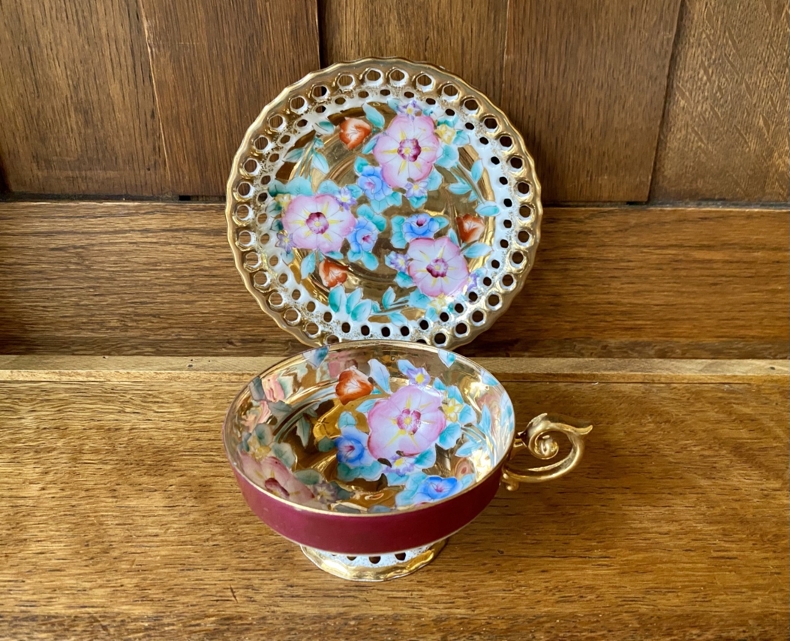 Vintage Ardalt Lenwile Japan Handpainted Porcelain Teacup & Saucer Set 6522 Vintage Ardalt Lenwile Japan Handpainted Porcelain Teacup & Saucer Set 6522