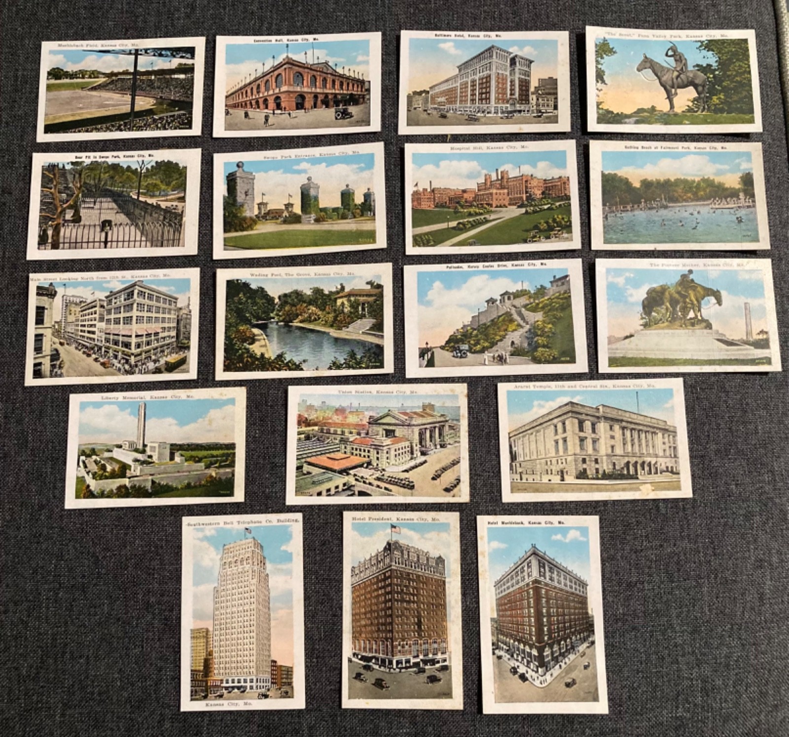 Lot of 18 Rare Vintage Kansas City, MO Landmark Postcards Circa 1920