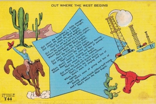 Poem Postcard-Out Where The West Begins