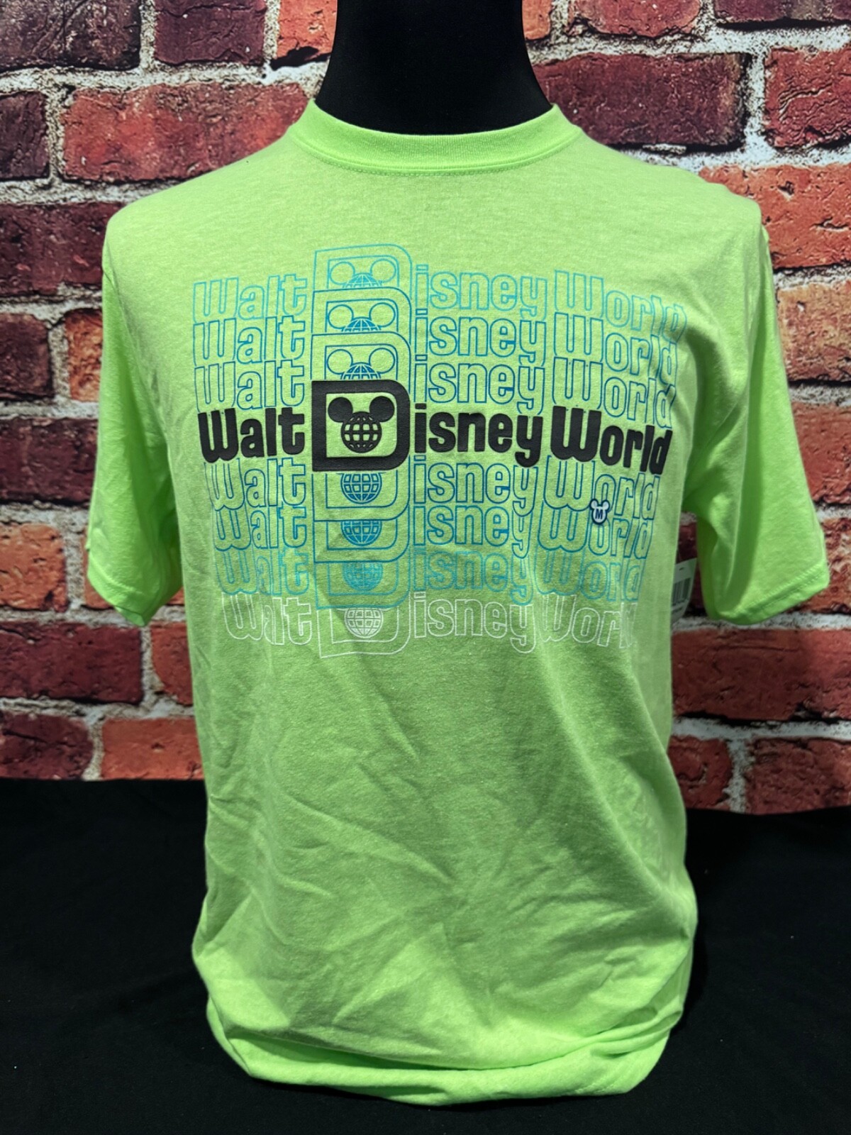Disney Tee with Vintage Style Disney Logo Lime Green NWT Size Medium