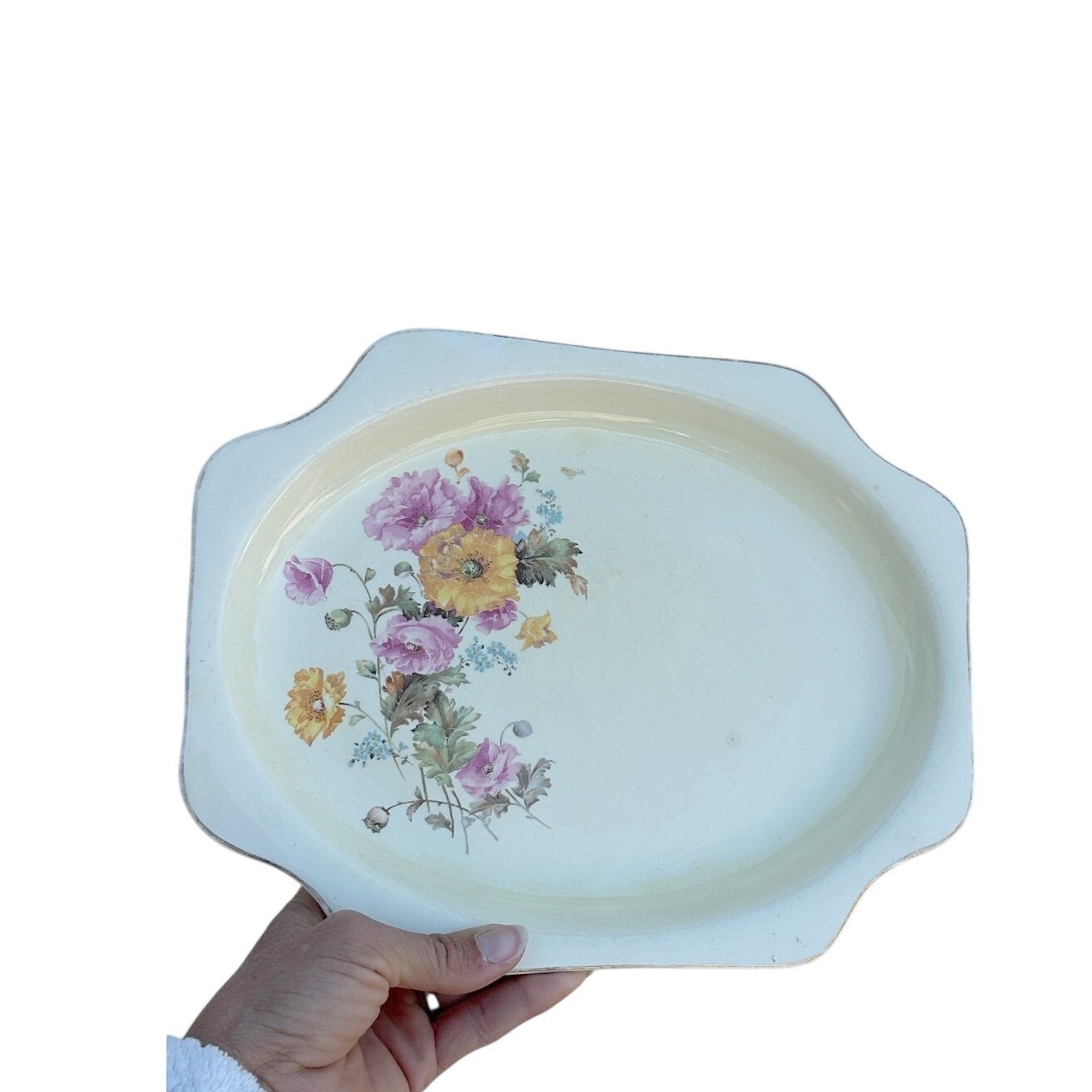 Pantry Bak-In Ware by Crooksville 889 Vintage Platter with Flowers