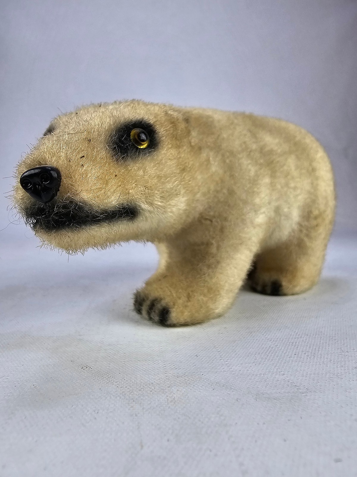Norwegian hand made Polar Bear figure - Vintage toy figure - Table decor -