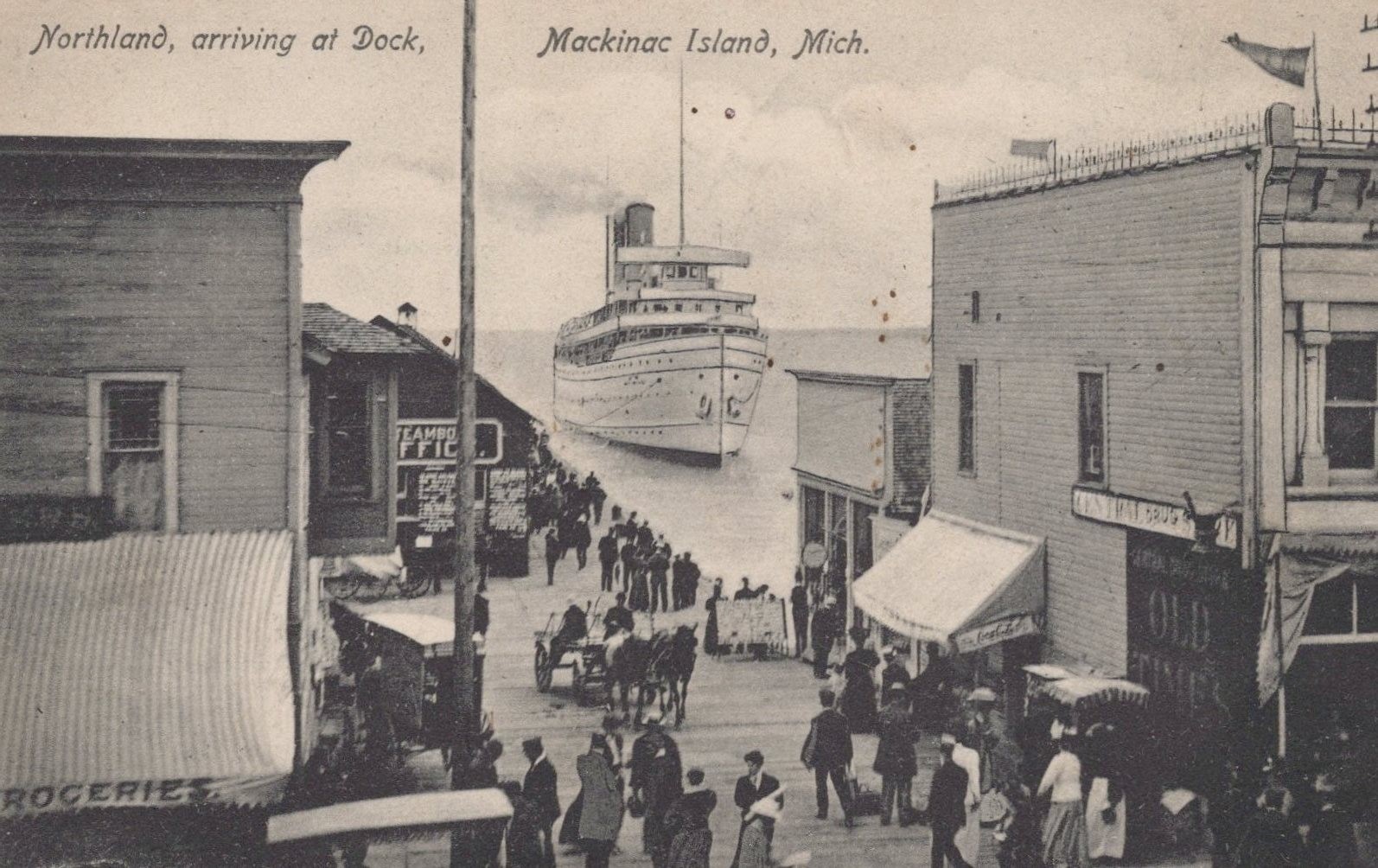 Steamer SS Northland Arriving Mackinac Is. Auxiliary Marks Postal History ZAYIX
