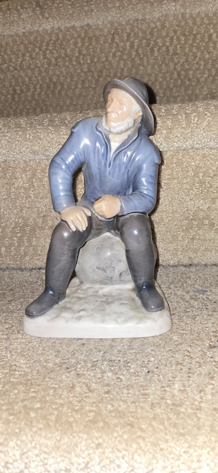 Bing Grondahl Porcelain Figurine Fisherman, Rare Vintage, From Denmark