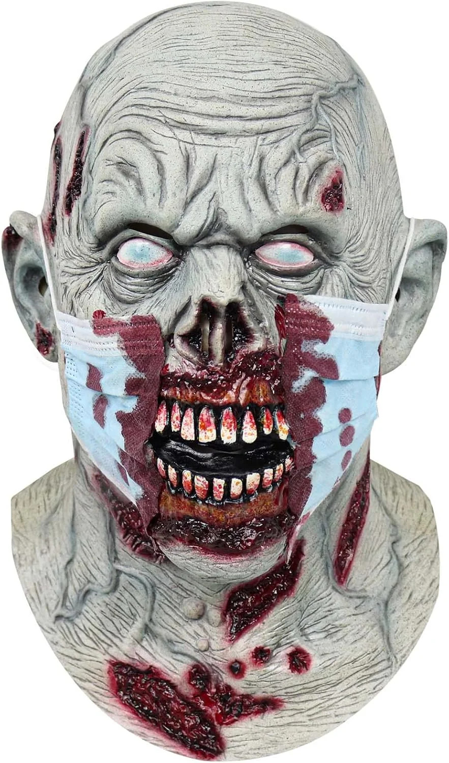 Pigmiss Halloween Scary Zombie Mask Full Head Latex Demon Mask Creepy Vampire He