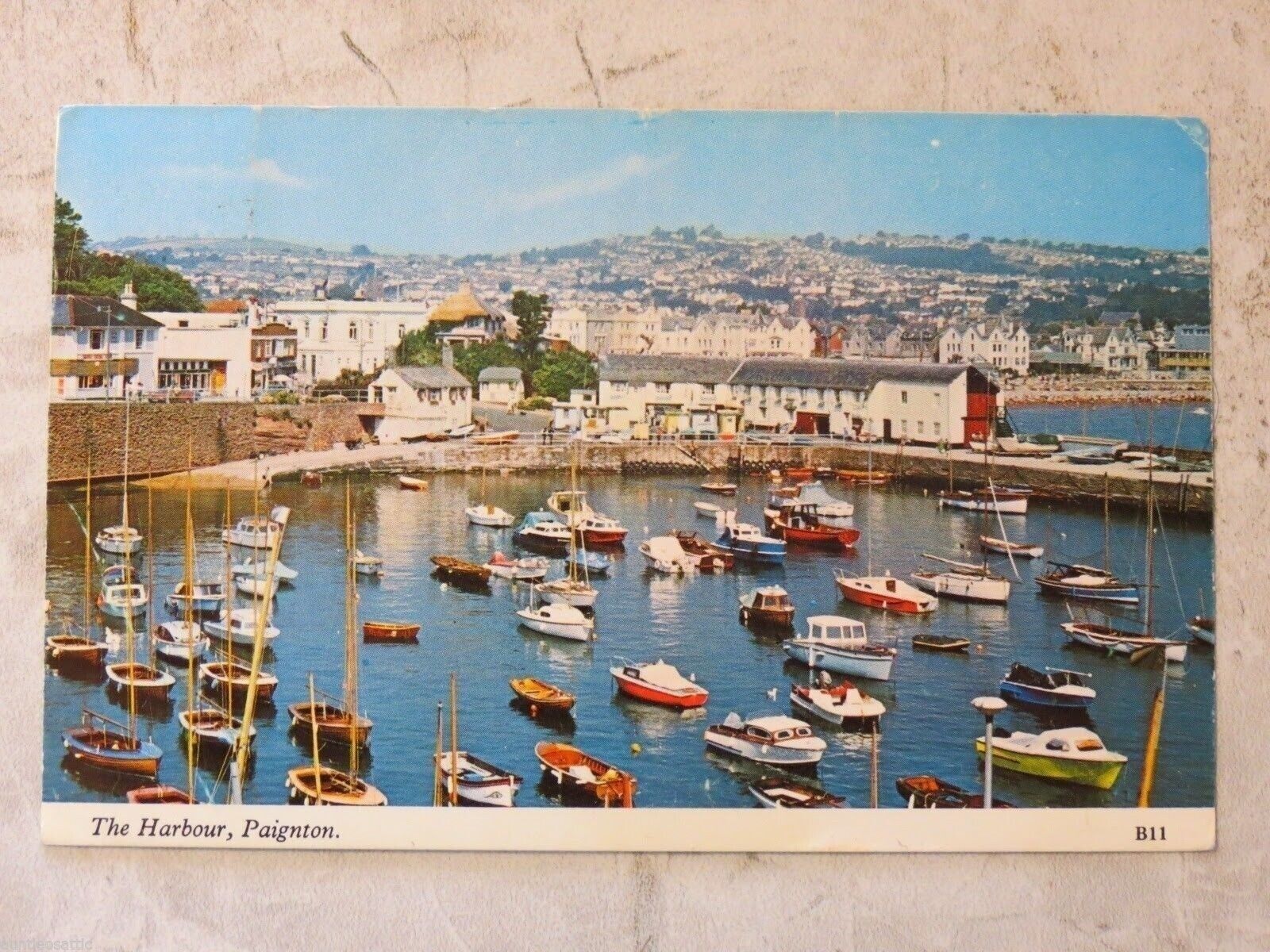 Vintage c. 1973 Postcard: The Harbour, Paignton England UK Great Britain Boats